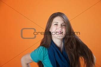 Happy Girl with Long Hair
