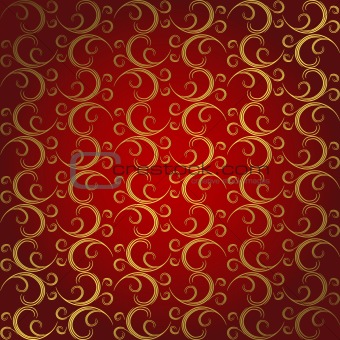 Golden-red seamless pattern (vector)