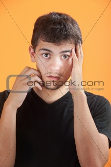 Young Man with Hand on Face