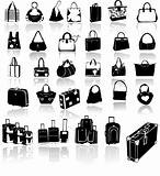 Travel suitcase and bag vector