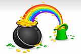 Saint Patrick's Hat and Pot filled with Gold Coins