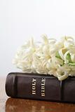 Bible and hyacinth