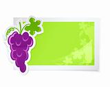 sticker with grapes cluster
