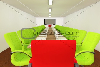 Conference room with empty chairs