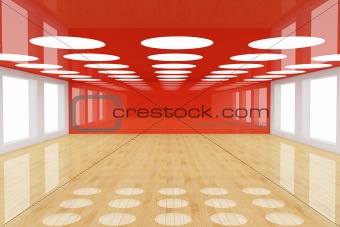 Red empty room