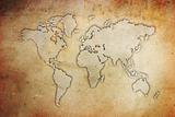 Grunge World Map
