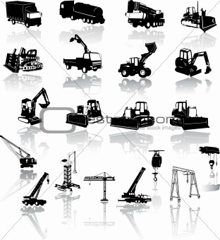Construction vehicles - vector collection