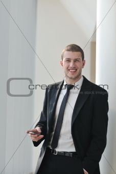 young business man talk by cellphone