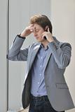 young business man talk by cellphone