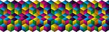 Muliticolored cubes strip pattern.