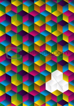 Multicolor cube background