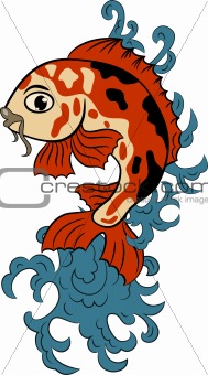 hand-drawn koi (carp fish)