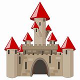 cartoon castle isolated on white