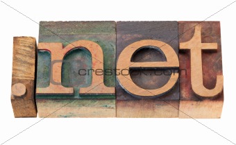 network internet domain  in wood fonts