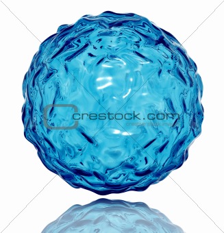 Water sphere with wavy surface.