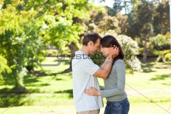 Beautiful lovers in the park