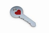 Key with heart symbol