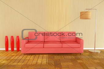 3d red sofa