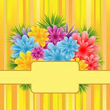 Flowers on striped background