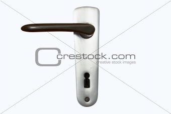 Aged Door handle isolated on white