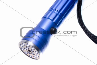 Blue rugged aluminum flashlight,