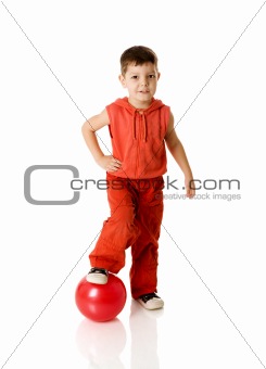 Boy holding ball
