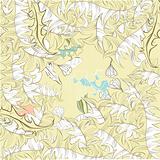 Floral background with leaves