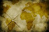 Compass with World Map