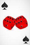 Dice on Playing Cards