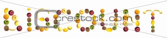 Discount word made of fruits