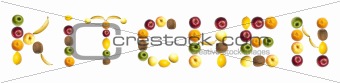 Kitchen word made of fruits