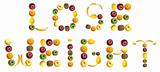 Lose weight word made of fruits