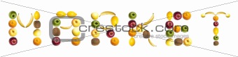 Market word made of fruits