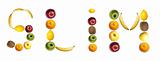 Slim word made of fruits