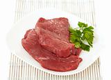 fresh raw meat slices