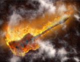 Flaming Bass Guitar