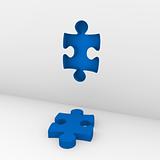 3d puzzle blue wall