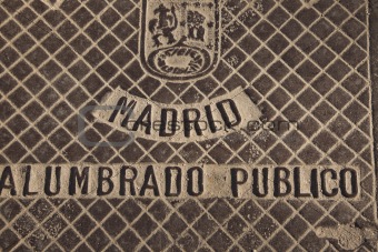 Manhole cover in Madrid