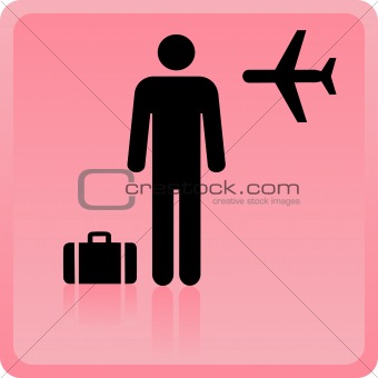 Icon of the person at the airport with luggage