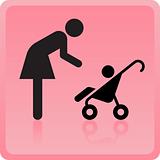 Vector  Woman icon with children 