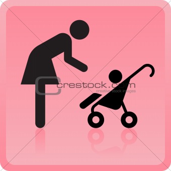 Vector  Woman icon with children 
