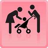 Vector Man & Woman icon with children 