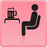 Icon of the person in a bar with a beer mug