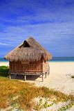 cabin palapa hut Caribbean sea beach Mexico