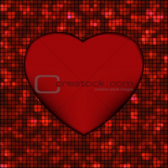 Abstract mosaic glowing heart background. EPS 8