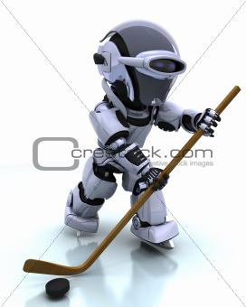 Robot playing icehockey