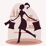 Shopping women silhouette