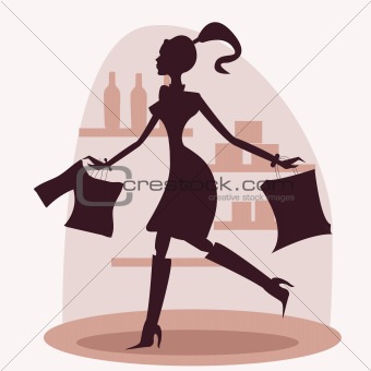 Shopping women silhouette