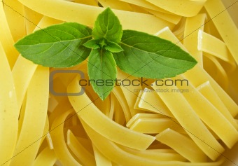 Dry pasta with basil