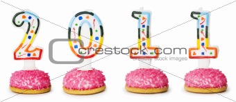 Birthday candles isolated on the white background 